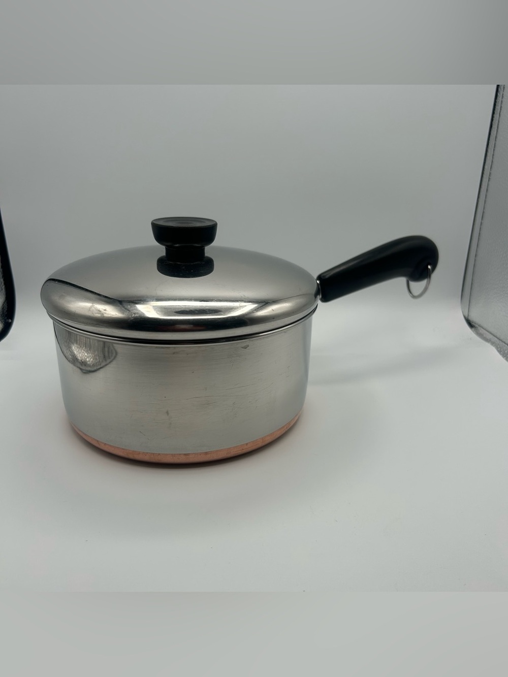 Vintage Revere Ware 1801 2 Quart Sauce Pan Pot with Lid Copper Clad USA 92f